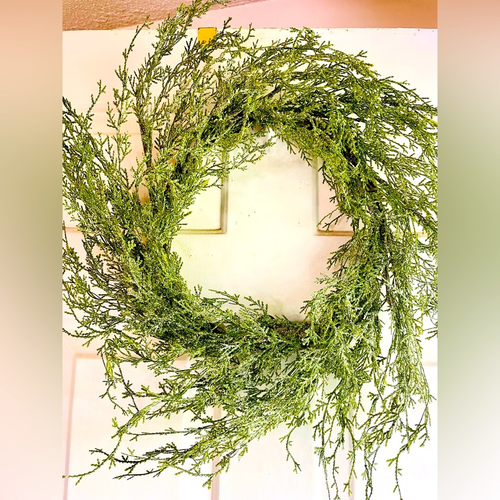 Ice Glazed Cedar Wreath